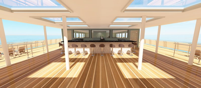 A rendering of the lido deck.